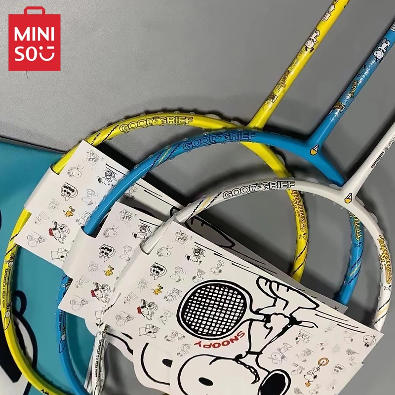 Miniso-Snoopy-Kawaii-Cartoon-Full-Carbon-Badminton-Racket-Attack-Feel ...