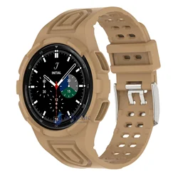Transparent Silicone Sport Bracelet with Case - Galaxy 4 Classic 46 (Coffee)