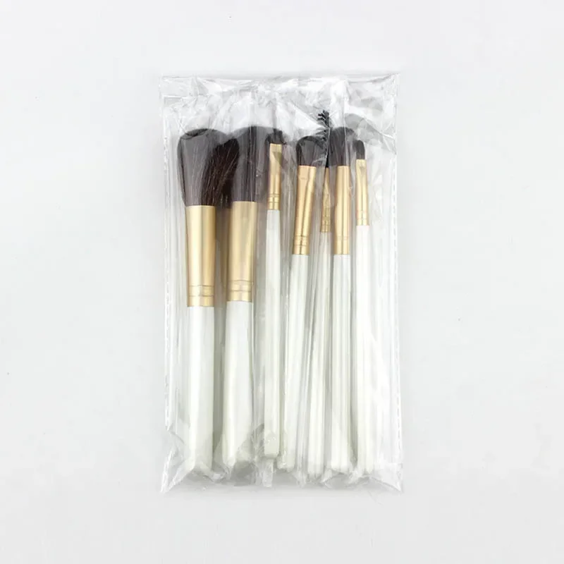 Professional Makeup brushes set 7pcs Makeup brush Natural Synthetic Foundation Powder Highlighter Pearl White/RoseGold
