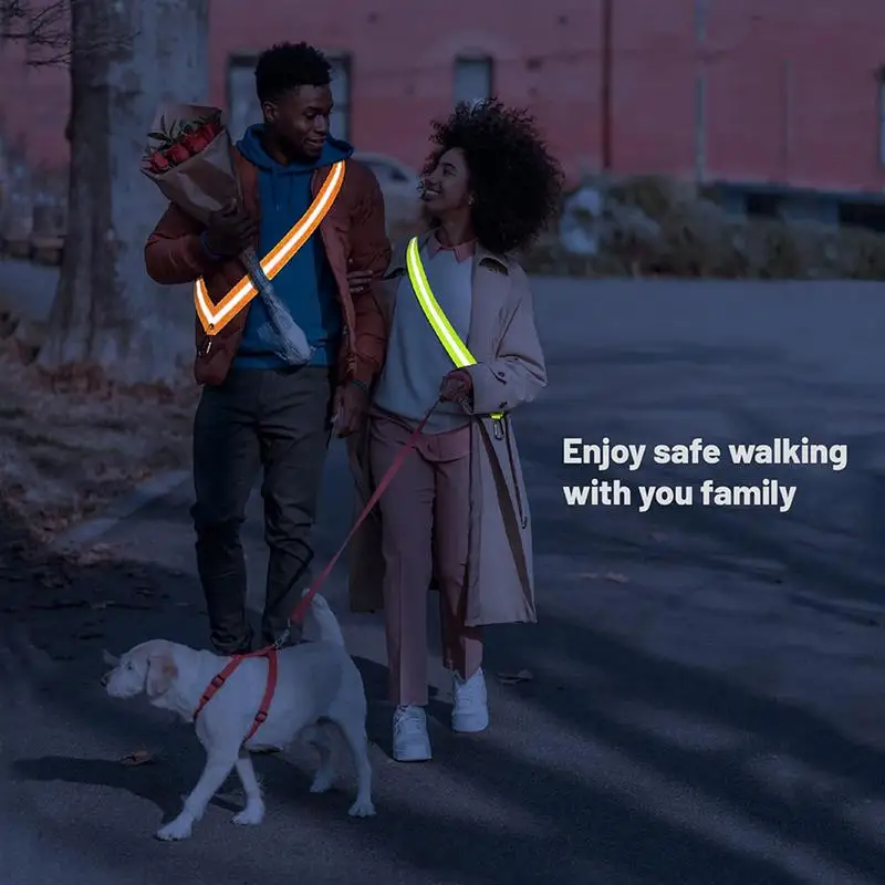 

Reflective Sash High Visibility Reflectors For Walking At Night Durable Reflective Strap Adjustable Reflective Gear For Walking