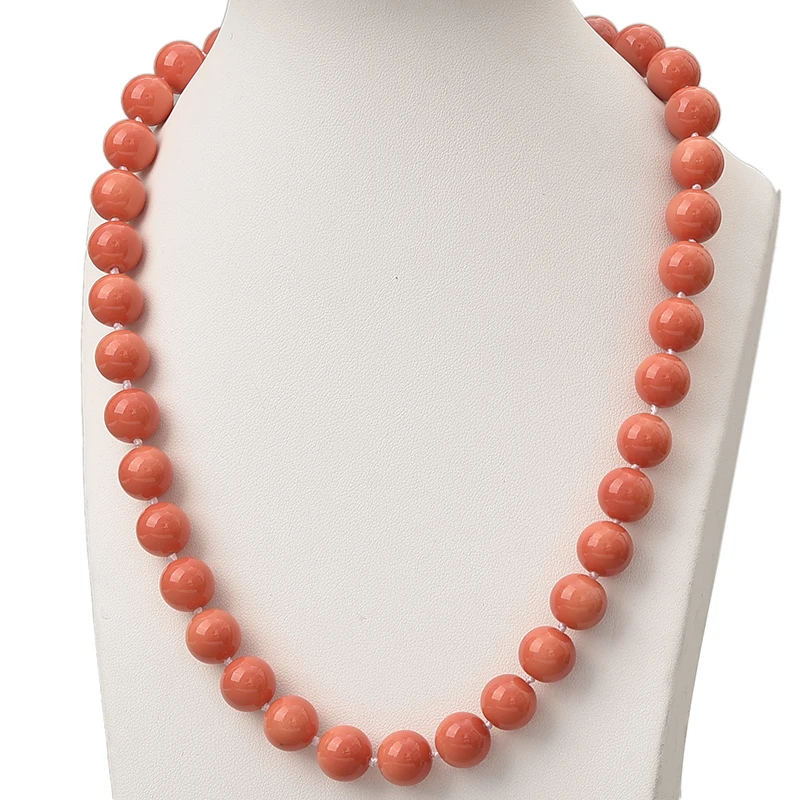 

Red Coral Chain Women Necklace Making Design DIY Synthetic 10mm Beads Pearl Necklace Birthday Gifts Making jewelry 18inch