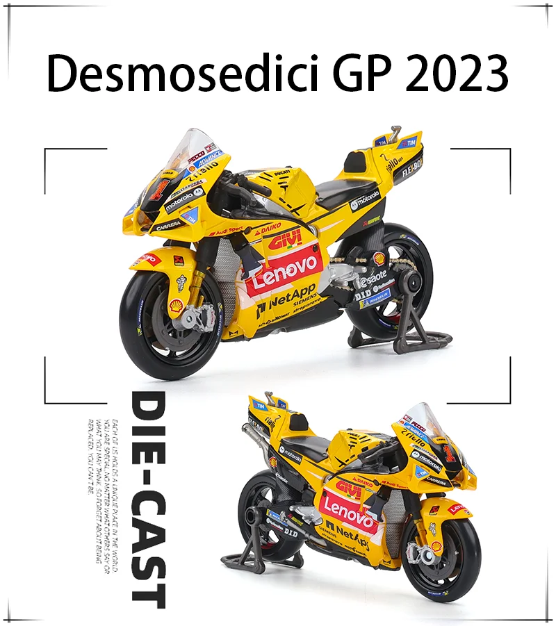 Lebensmittel 1:18 2023 Ducati Lenovo Team # 1 Bagnaia Champion Fahrer Moto GP Racing Motorrad aus Gusslegierung, Modellkollektion, Geschenkspielzeug – Detail 4