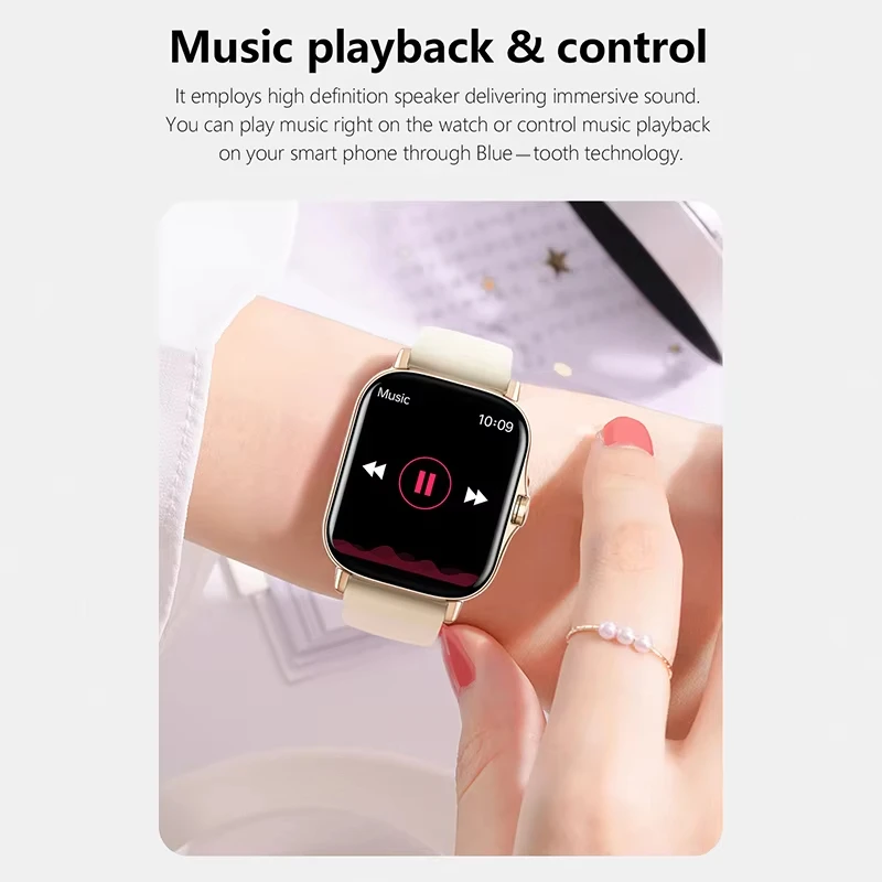 KESHUYOU 2025 New Smart Watch Bluetooth Call Message Alert Music Player Heart Rate Monitor Pedometer Smart Watch for Android IOS 5