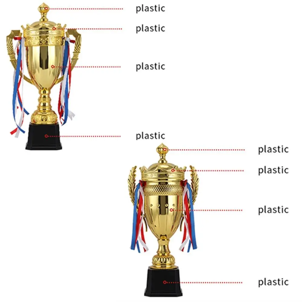 Metal Model Gold Trophy Awards Crown with Lid Small Prize Cup Competition Soccer Sports Games Winner Award Trophy Toy