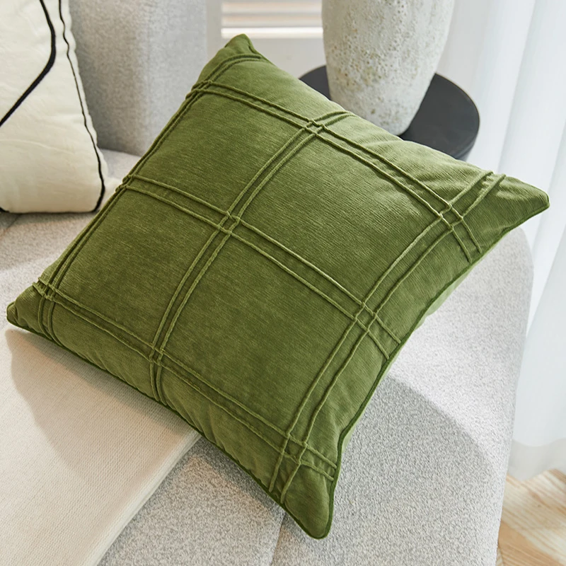 Nordic Green Light Luxury  Pillow Cover Modern Minimalism Pillow Cases Home Living Room Sofa  Bedhead Cushion Cover Decorative