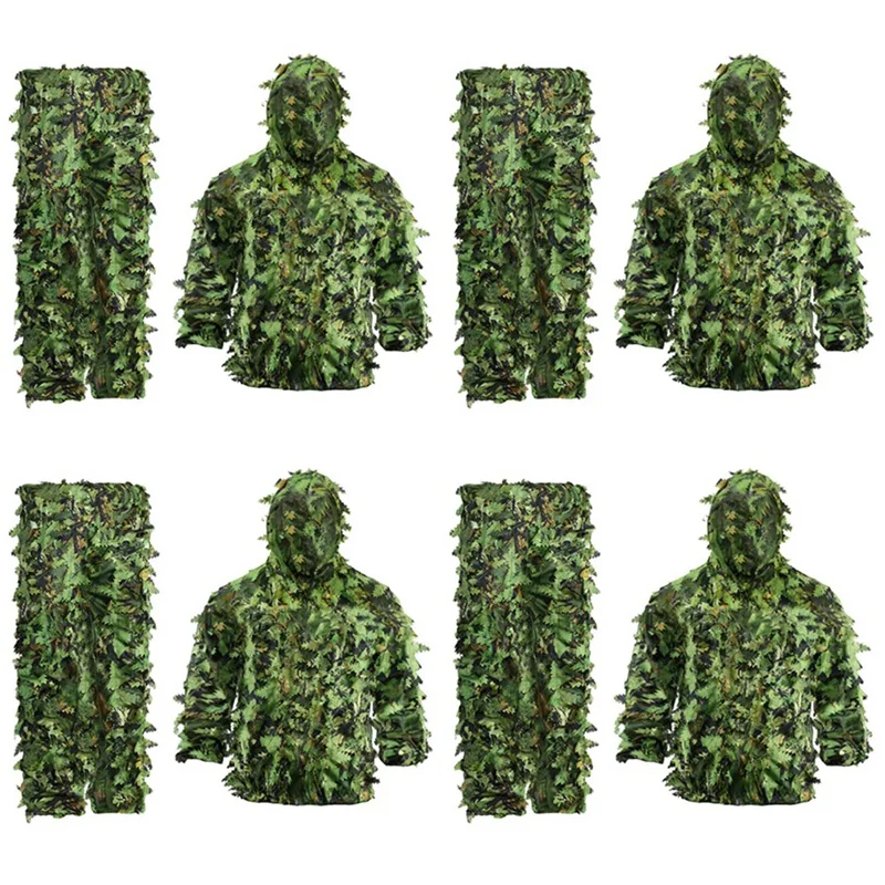 

ELOS-4X Sticky Flower Bionic Leaves Camouflage Suit Hunting Ghillie Suit Woodland Camouflage Universal Camo Set (B)