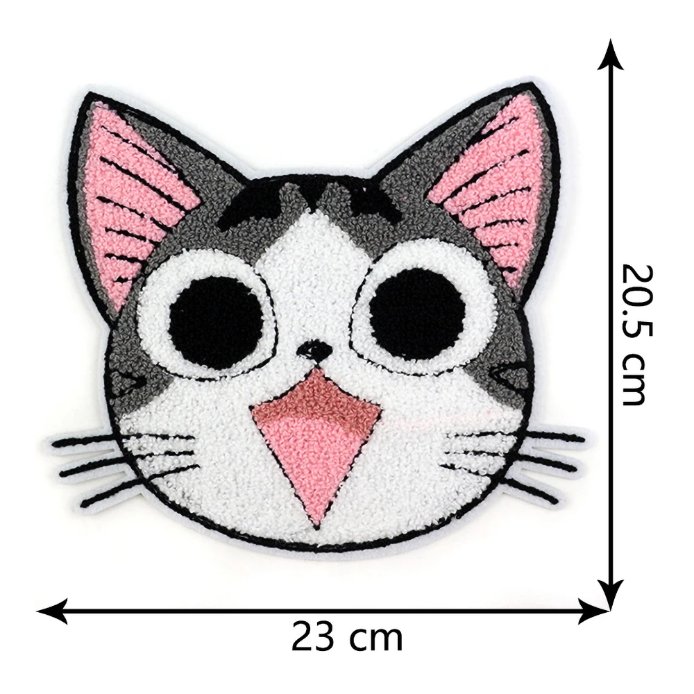 Description Picture 4 of itemFashion Cartoon Large Towel Embroidery Patch Cat Clothing Accessories Clothing Diy Decorative Cloth Applique