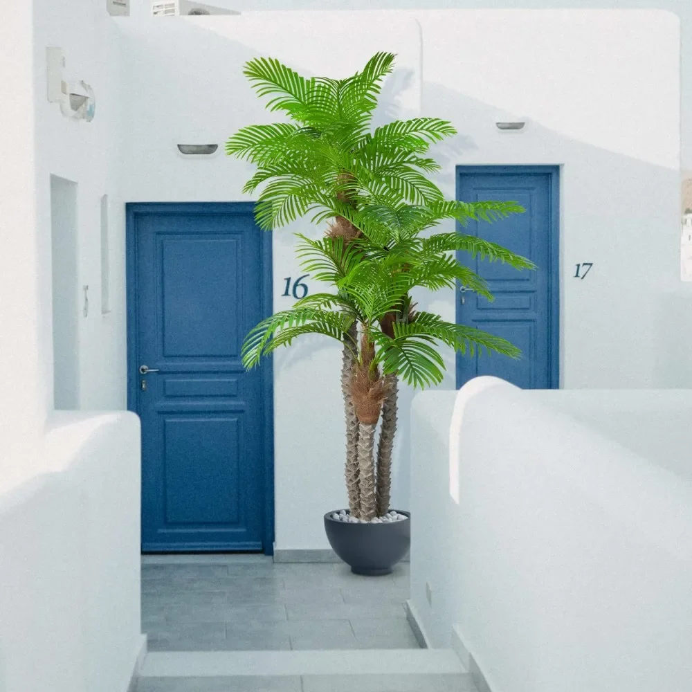 Dremisland Planta De Palma De Areca Artificial Grandes De Maceta 160cm Palmera Falsa Con 15 Grandes Planta Artificial Interior Y Exterior Decorativa Para El Hogar Oficina Jardín Regalo De Inauguración