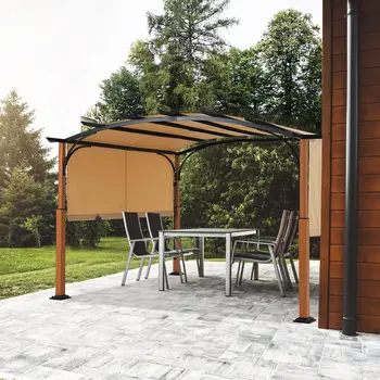 Retractable Pergola Sun Shade Canopy with Metal Frame 1