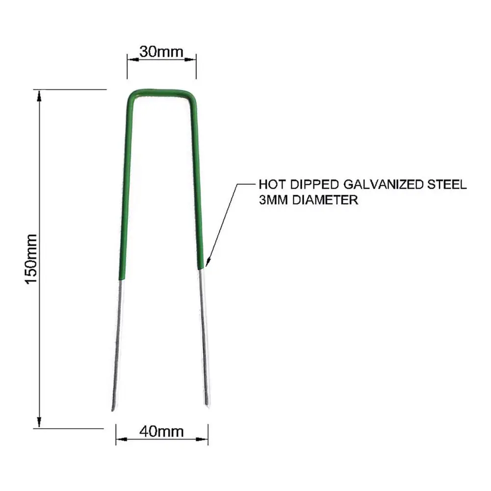 10PCS U-Shaped Steel Fastening Nails Garden Ground Lawn Turf Galvanised Pegs Staples For Greenhouses Insect Nets Shade Nets