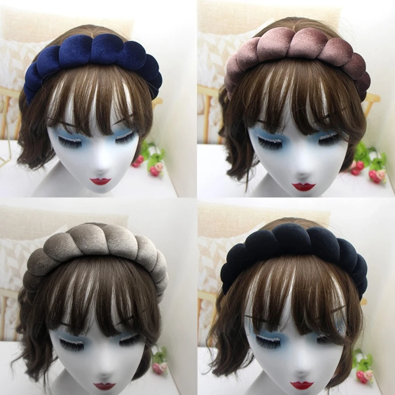 

Braided Velvet Headband Spa Headband For Washing Face Cute Sponge Hairband Skincare Headband Yoga Sweatband Headband