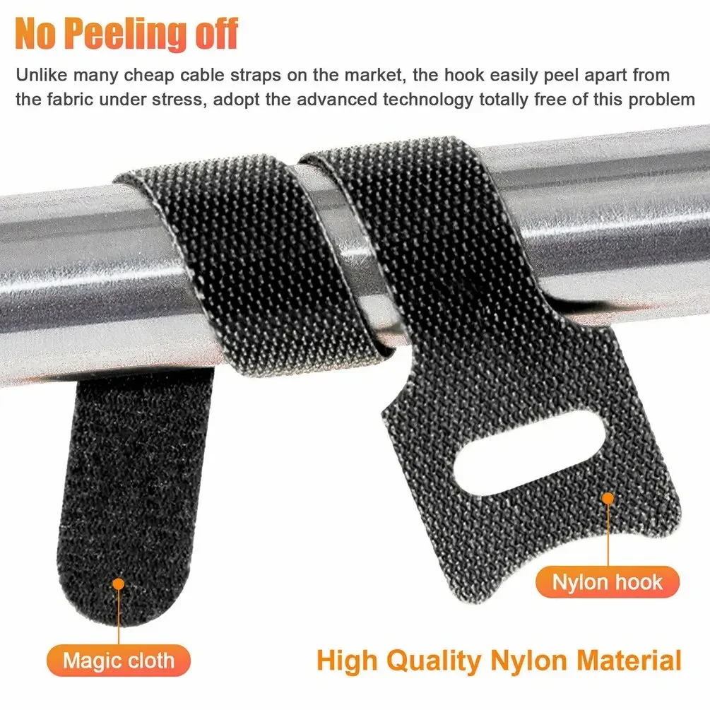 50-200pcs cable ties Colored Plastics Reusable Nylon Loop Wrap Zip Bundle T-type Tie Wire for Earphone