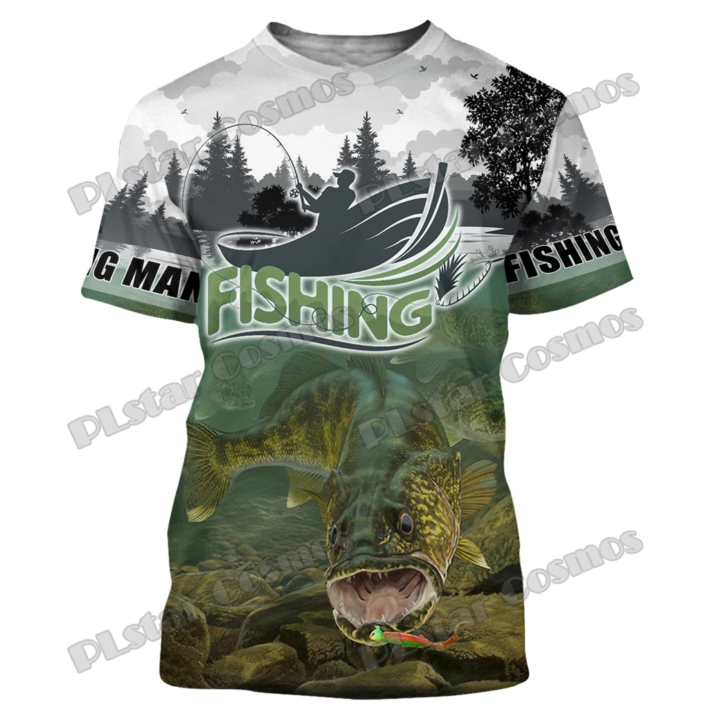 

Мужская футболка с 3D-принтом для рыбалки, Судака, форели, сома, окуня, марлина, летняя повседневная футболка унисекс, подарок для любителей рыбной ловли