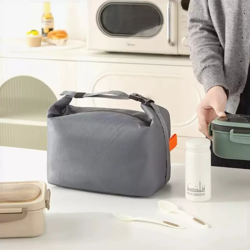 1-4PCLarge Capacity Insulated Lunch Bag Foldable Thermal Tote Leakproof Oxford Cooler Bag for Work School PicnicCamping Supplies