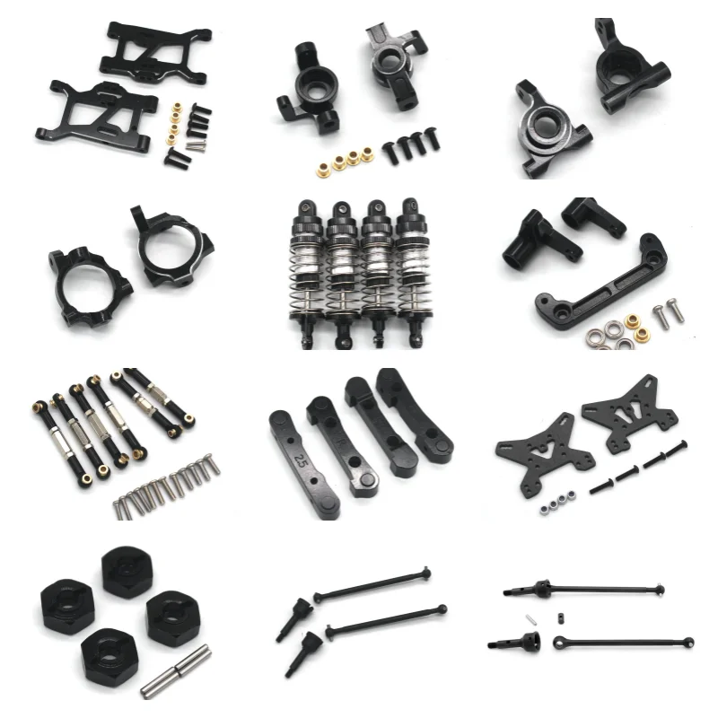 Metall-ZD-Racing MT16 BX12 X12S JIUSI MT14R PT14R WB12 Ferngesteuertes Auto Schwingarm Lenkungshalterung C-Sitz Komplett Schwarze Teile