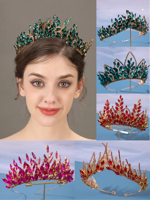 Set Di 3 Fasce Per Capelli Floreali Con Corona Regolabile, Colori Bianco, Giallo E Rosa, Per Matrimoni E Festività - 2