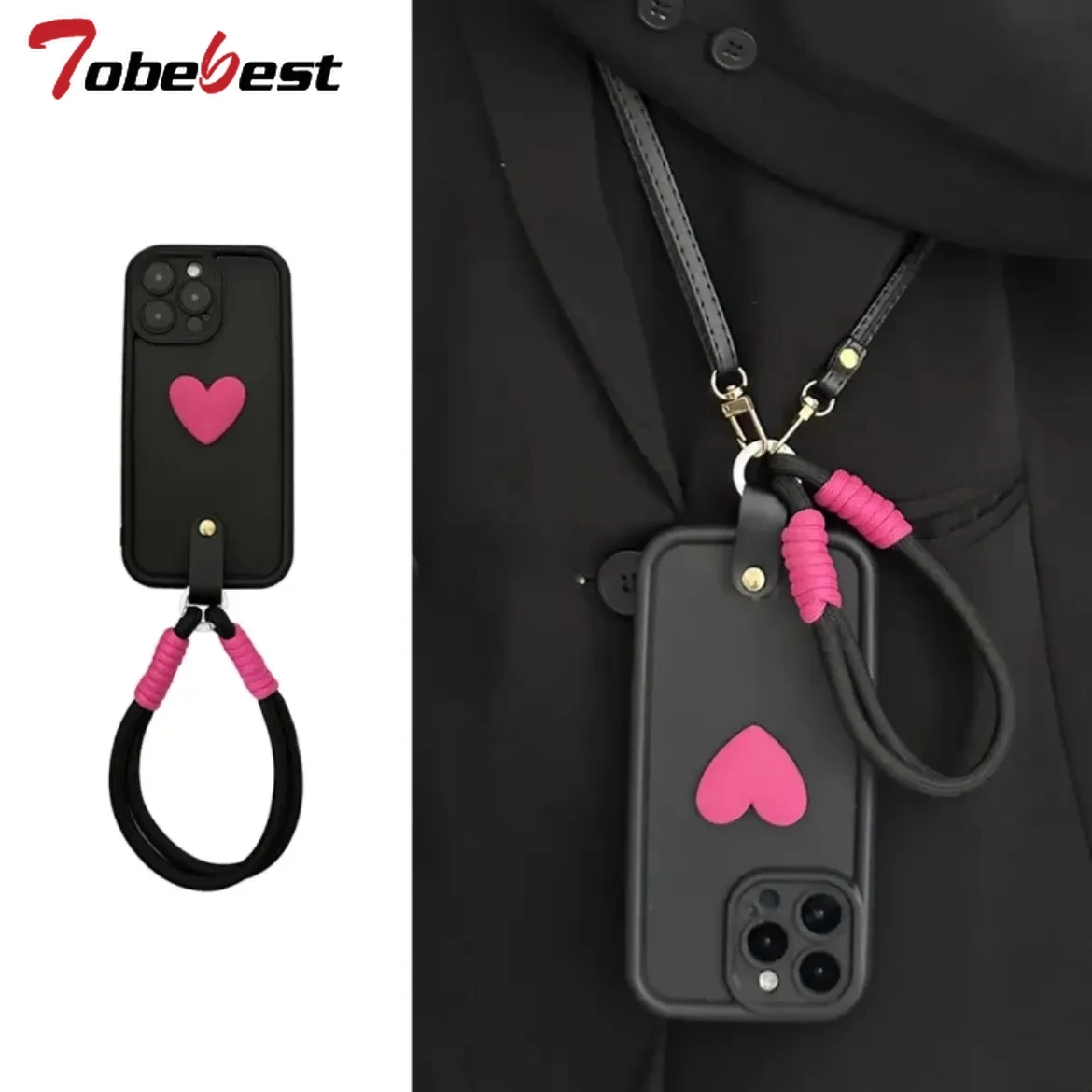 Silicone Crossbody Lanyard Wrist Strap Phone Case with Enhanced Protection