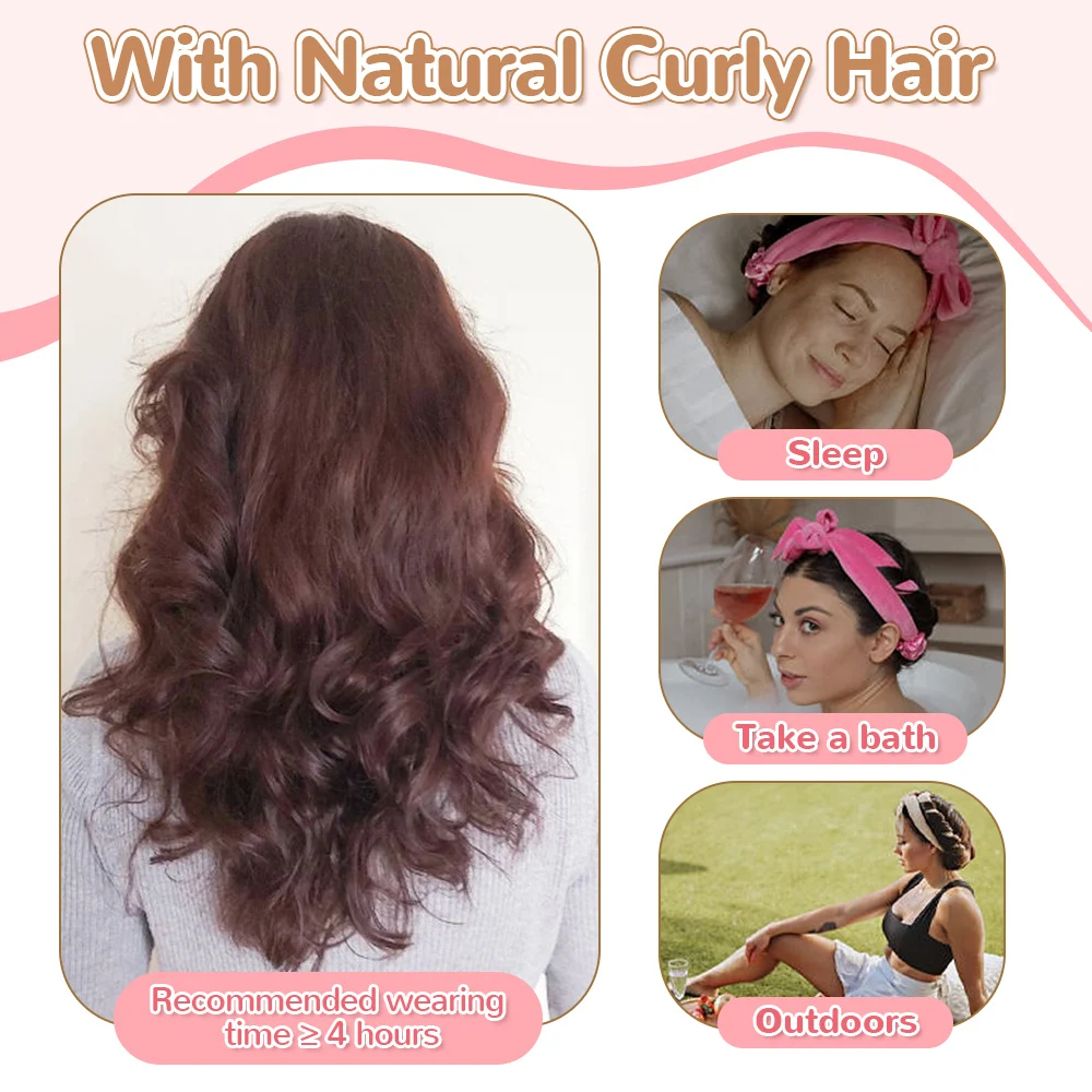 Hair styling tool hair curling tools heatless curling rod headband lazy hair curler wave formers sleeping soft curl bar no heat curls long short hair styling tools