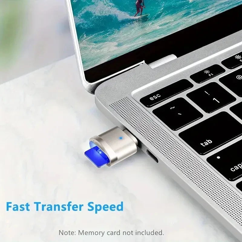 아연 합금 쉘이 있는 C타입 TF 리더, USB C-USB 어댑터가 있는 SD 카드 리더, 노트북, 맥북, 삼성 갤럭시에 적합