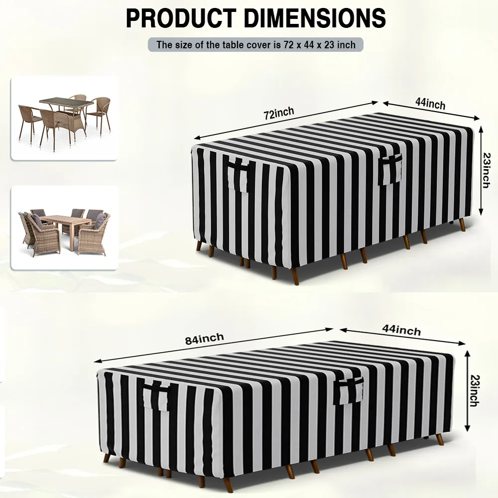 Outdoor Furniture 600D Oxford Fabric Covers Waterproof Rain Snow Dust Wind-Proof Anti-UVGarden Lawn Patio Furniture Covers 5