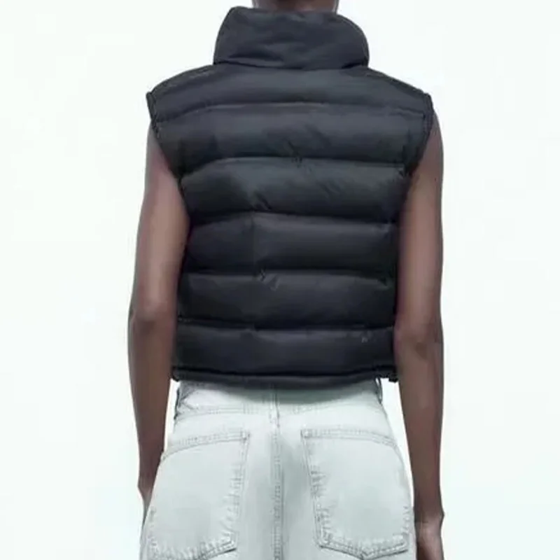 Women's Parkas Vests Jackets Coat Black Outwear Sleeveless Top With Zipper zarftrafins Woman Coat Chaqueta Acolchada Ladies Top