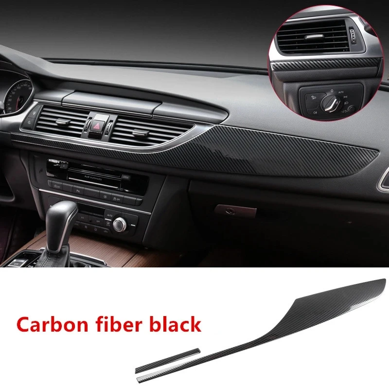 

Carbon Fiber Styling Console Dashboard Panel Cover Stickers Trim For Audi A6 C7 2012-2018 LHD Interior Frame Accessories