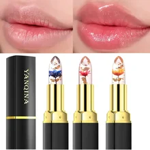 젤리 플라워 립스틱, 온도 색상 변경, 금박 보습, 방수 지속 매직 립 밤, 입술 메이크업 화장품
