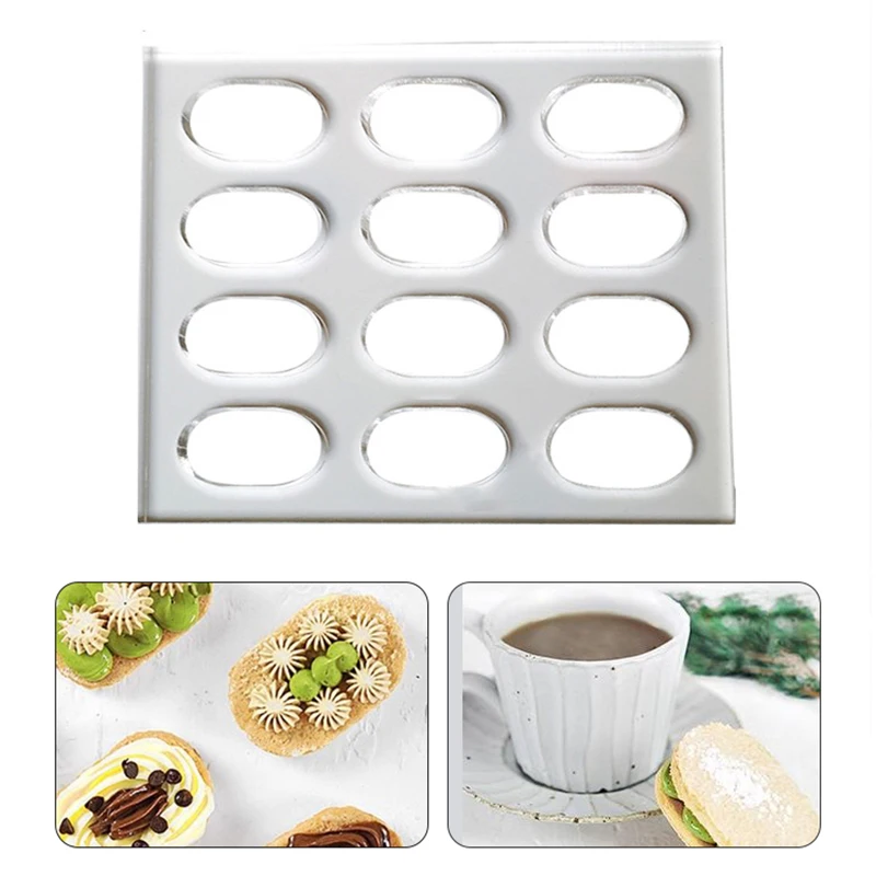 1Pcs Polycarbonate Dacquoise Cake Mold Oval Round Shaped Dakovaz Macaron Mould cake baking tools