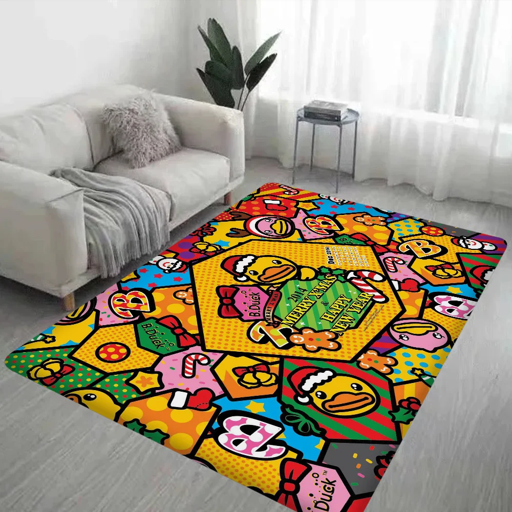 Kwaii Yellow Duck Long Rugs Cheaper Anti-slip Modern Living Room Balcony Printed Bedside Area Rugs 5