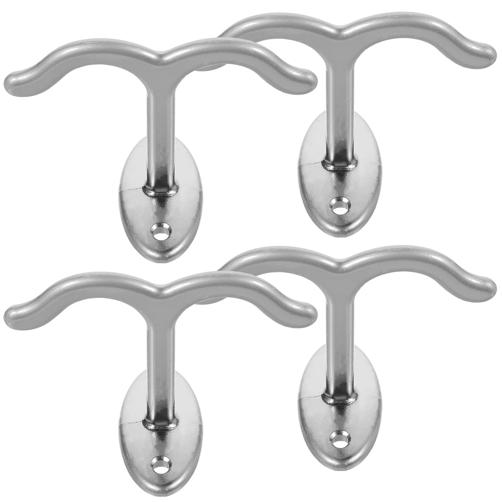 

Two Prong Hooks for Wall- Double Robe Hooks, Hanging Wall Mounted Hooks for Coats, Hats, Bags ( 4 Pack )