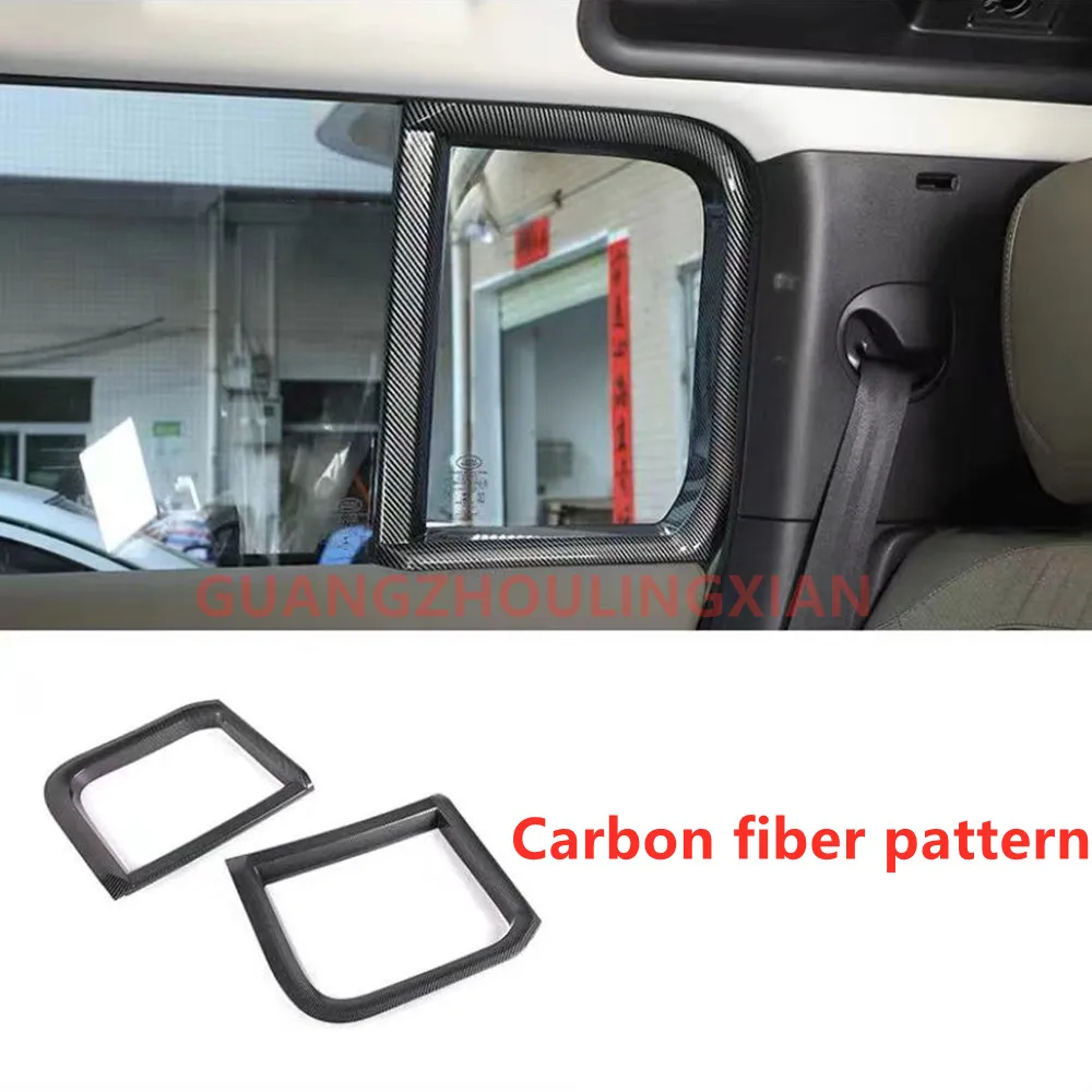

For Land Rover Defender 110 2020-2023 ABS Carbon Fiber Interior Window Rear Window C-pillar Decorative Sticker Car Accessories