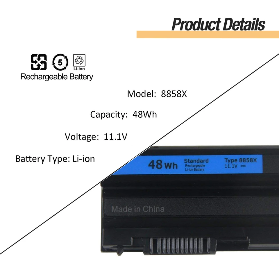 Batteria Dell Latitude 11.1V 60Wh - Ricambio Compatibile Per E5420, E5520, E6420 E Altri Batteria E5420 E5520 - Foto 5