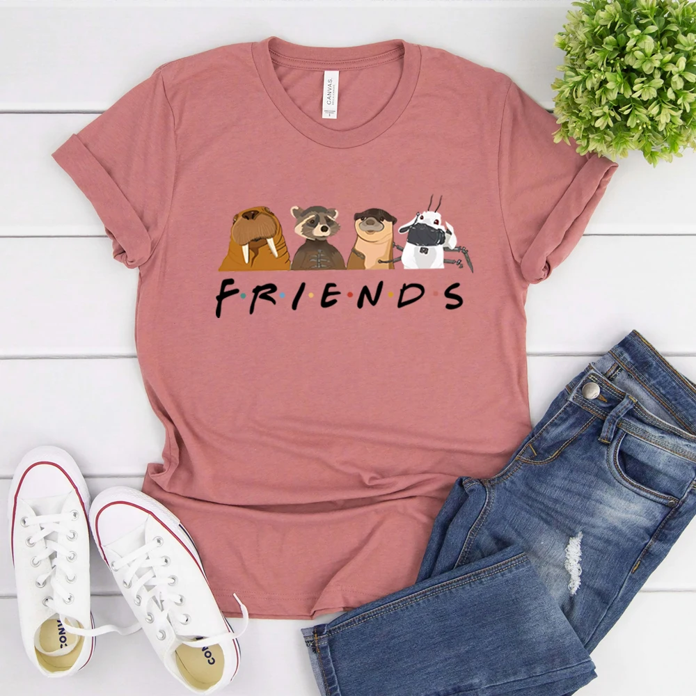 Lylla & Rocket Teefs T-Shirt Da Pavimento Gotg3 Rocket Lylla Camicie Galaxy Guardians 3 Inspired Rocket Raccoon Friends Tshirt Fans Gift