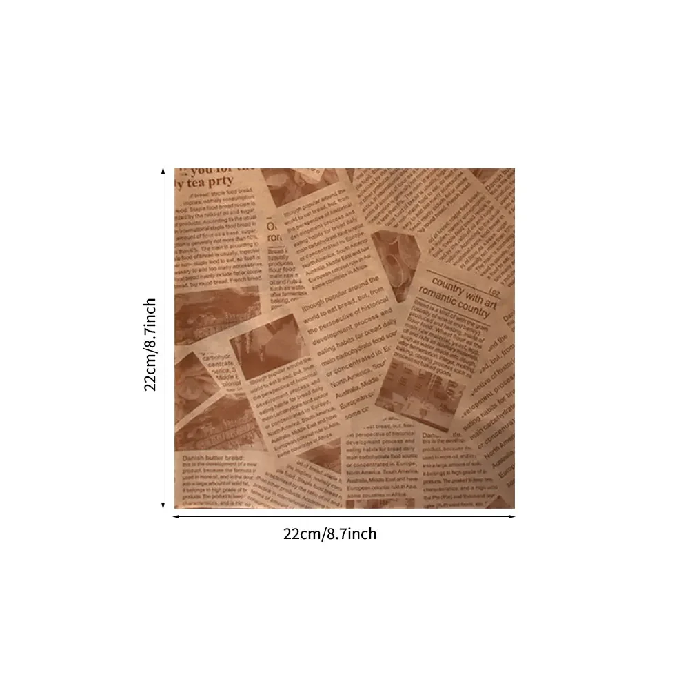 Vintage Newspaper Design Oil-Resistant Food Wrapping Paper Sheets