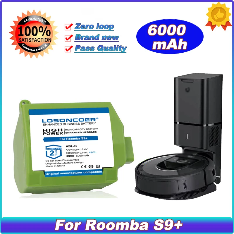 

LOSONCOER Robot Vacuum Cleaner Accessories S955020 4650994 ABL-B For iRobot Roomba S9+ Battery