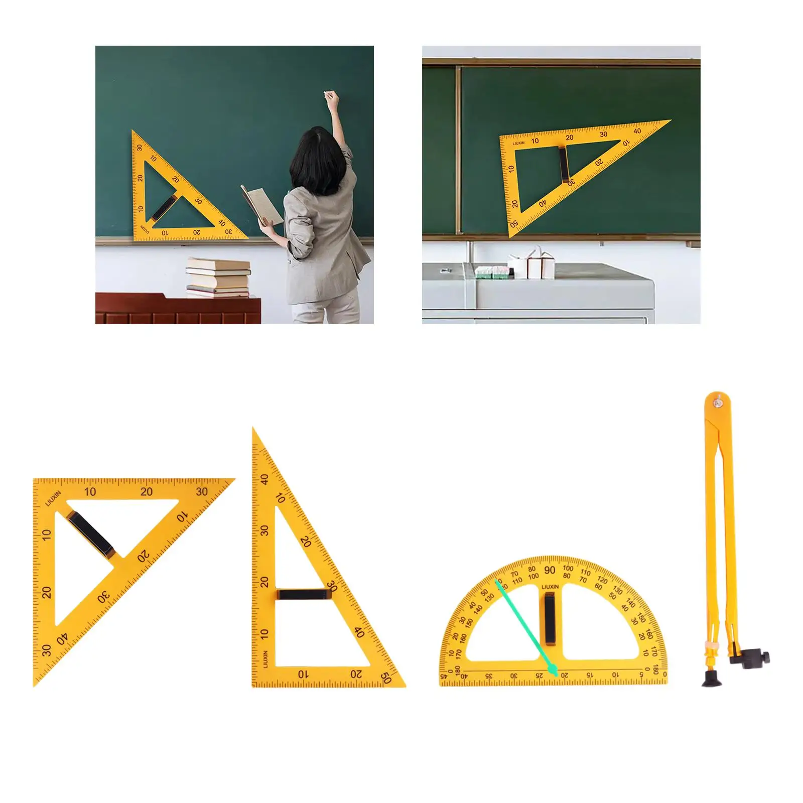 Multifunction Teaching Ruler Math Geometry Ruler for Drafting Classroom