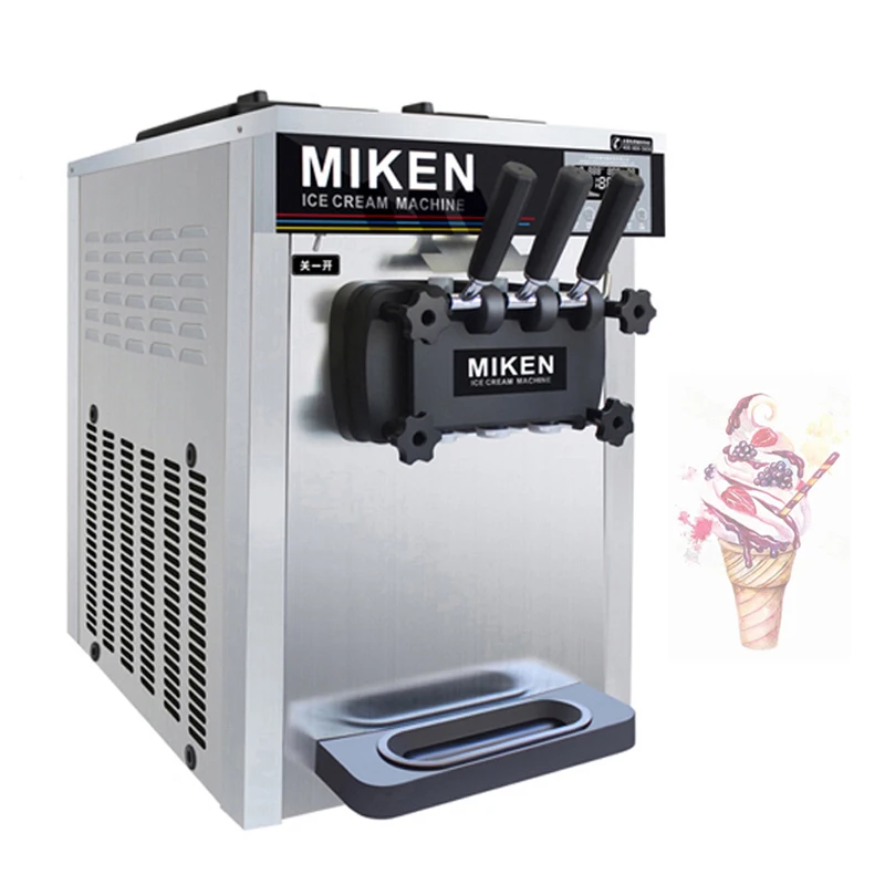 

Commercial Soft Ice Cream Making Machine Three Flavors Ice Cream Cone Desktop Sundae Ice Cream Machines