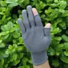 Sports/Biking Stretch Driving Gloves Open Two Finger Anti-Slip Sunscreen Gloves Wear Resistant Cycling Mittens Men/Women