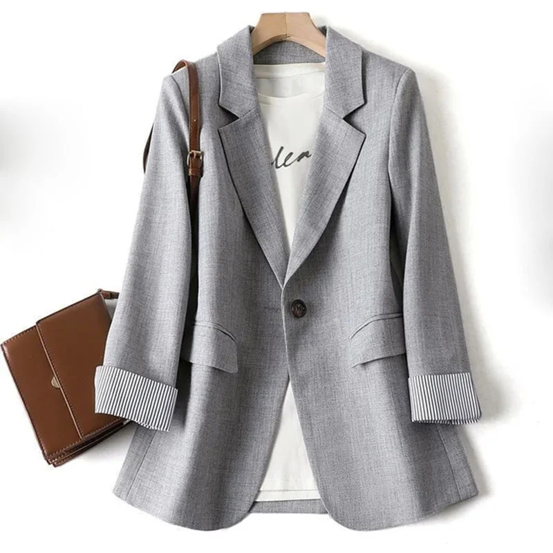 Ladies Long Sleeve Spring Casual Blazer 2022New Fashion Business Plaid Suits Women Work Office Blazer Women Coats Woman Jacket