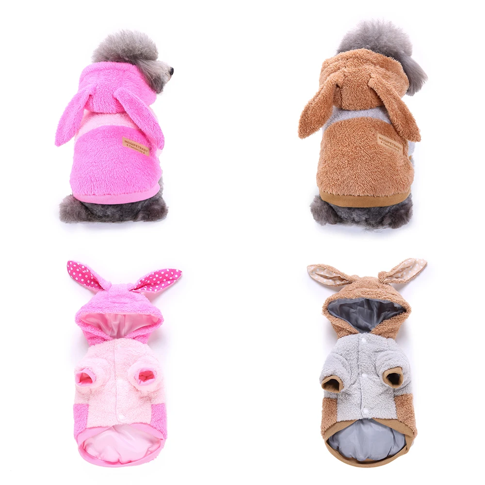 

Зимняя одежда для собак, милая одежда в форме кролика, костюм для собаки на молнии, Рождественская одежда для маленьких и средних чихуахуа, французского бульдога