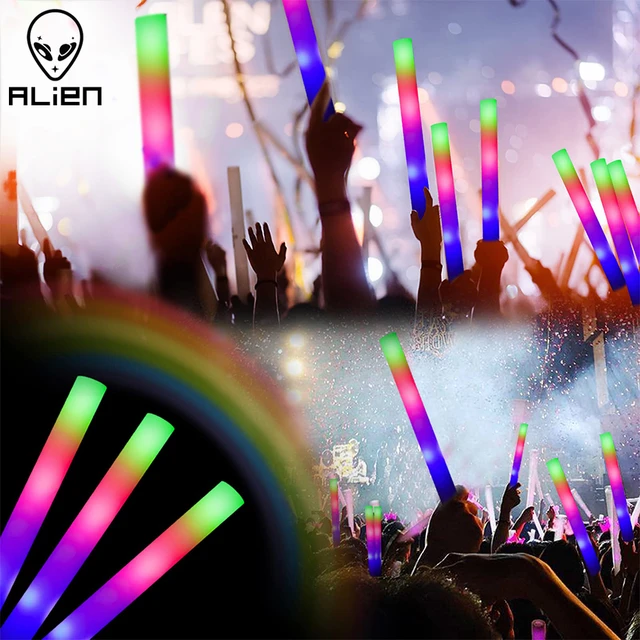 Palos de espuma ligera Glow Party Led  Iluminación de escenario Led Stick  - Alien 20/60 piezas 48cm - Aliexpress