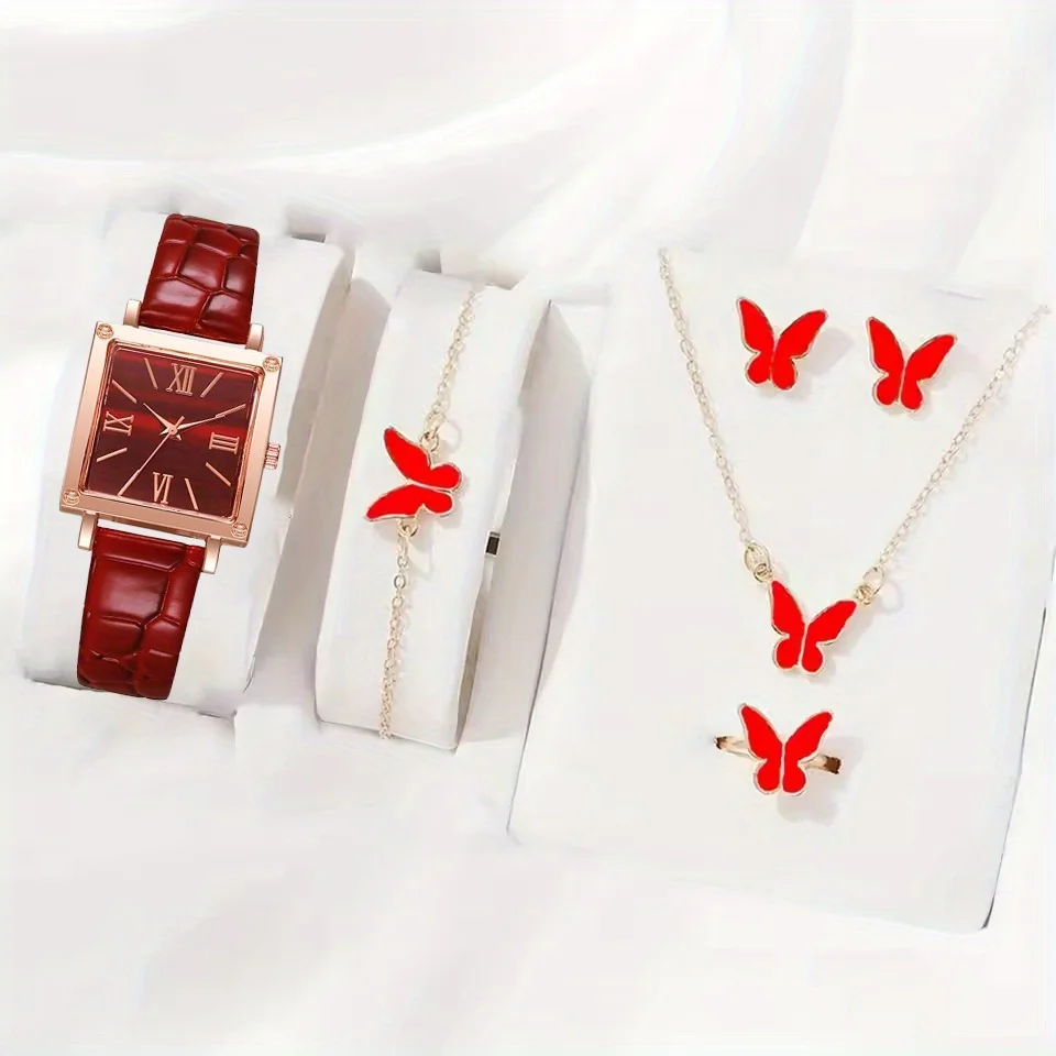 Women Roman Numeral Dial Quartz Wristwatch