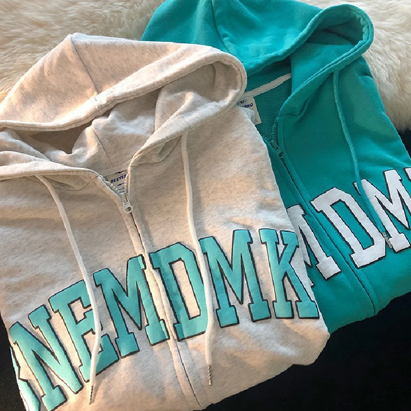 Y2k Letter Print Kpop Kawaii Hoodies Clothes Women Japanese Oversized Large Size Long Sleeve Top Gothic Aesthetic Sweatshirts