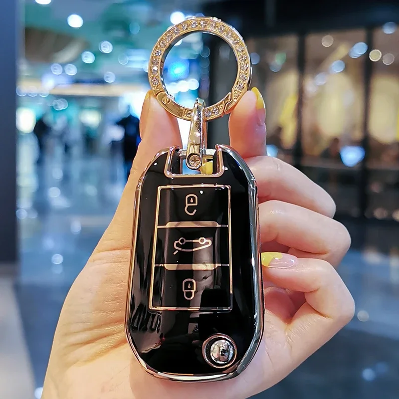 Funda De Tpu Suave Para Llavero Plegable, Carcasa Para Peugeot 208, 2008, 301, 308, 3008, Rcz, 508, 408