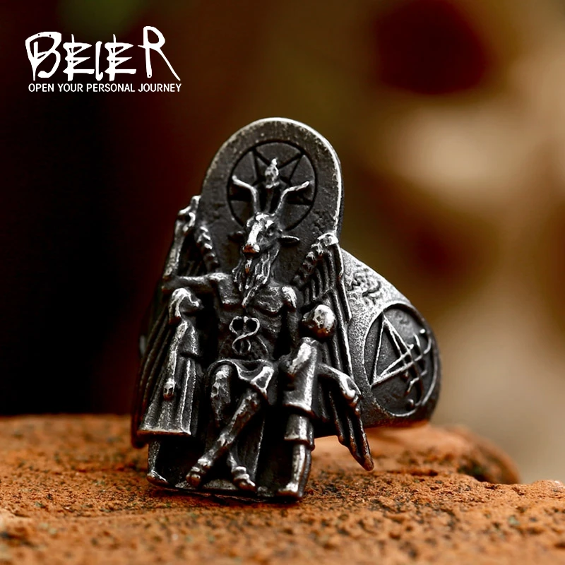 stainless steel Wolf Head Men Ring Vintage Egyptian Anubis God Fashion Jewelry Biker Ring Gift stainless steel ring finger ring animal ring