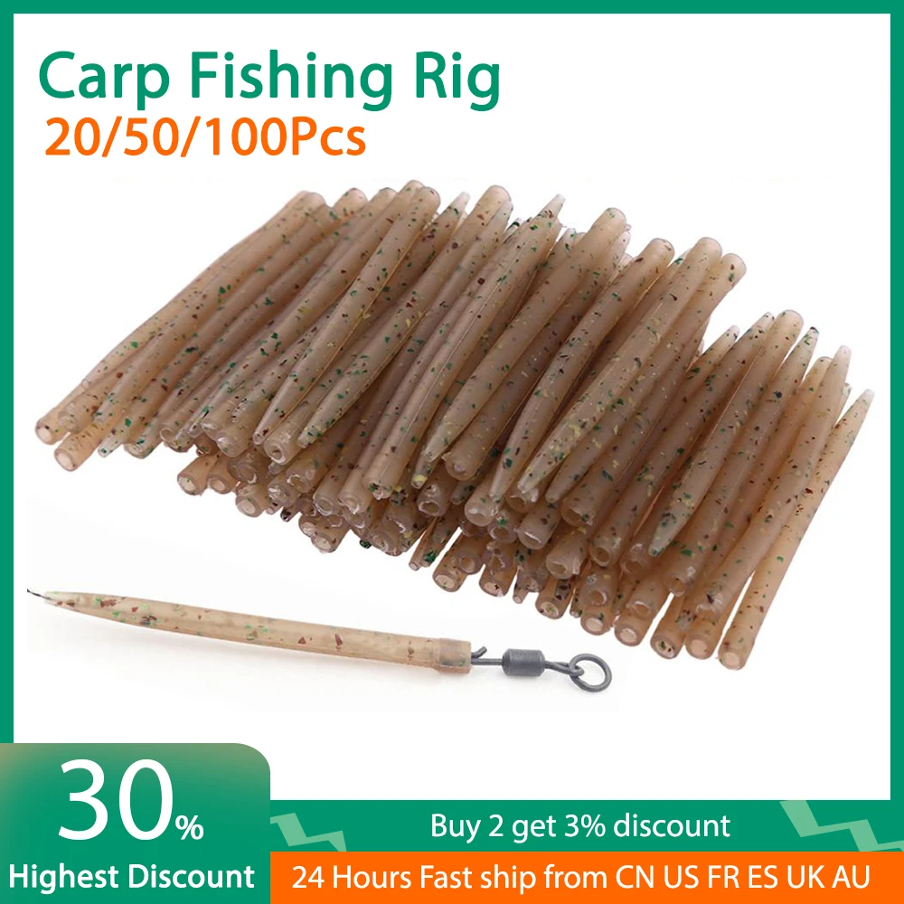 Fishing Tackle Aligner Carp Fishing Hook Sleeve Hair Rig Line Carp Aligner Sleeve Soft Anti Tangle Fishing Accessories