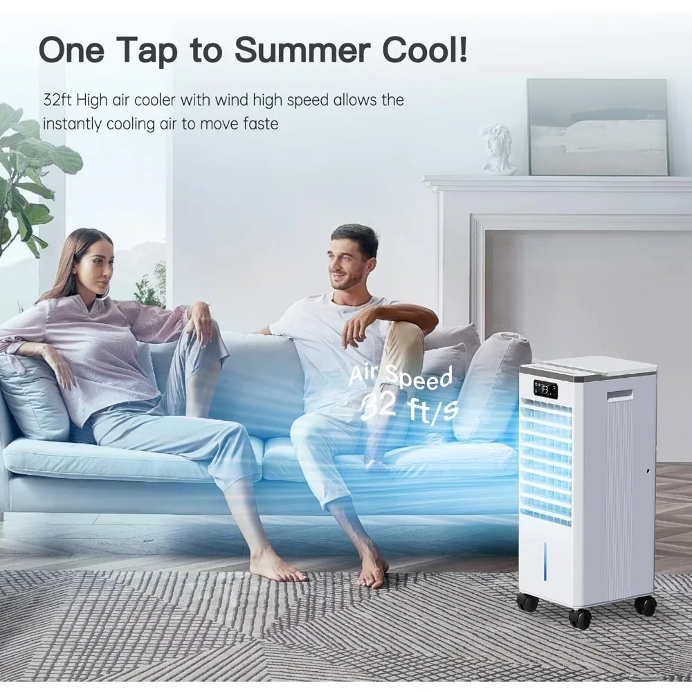 Windowless Portable Air Conditioners, Evaporative Air Cooler w/3 Modes & 3 Speeds, 12H Timer for Smart Auto-off, 2-Gal Tank 3 Windowless Portable Air Conditioners, Evaporative Air Cooler w/3 Modes & 3 Speeds, 12H Timer for Smart Auto-off, 2-Gal Tank 3