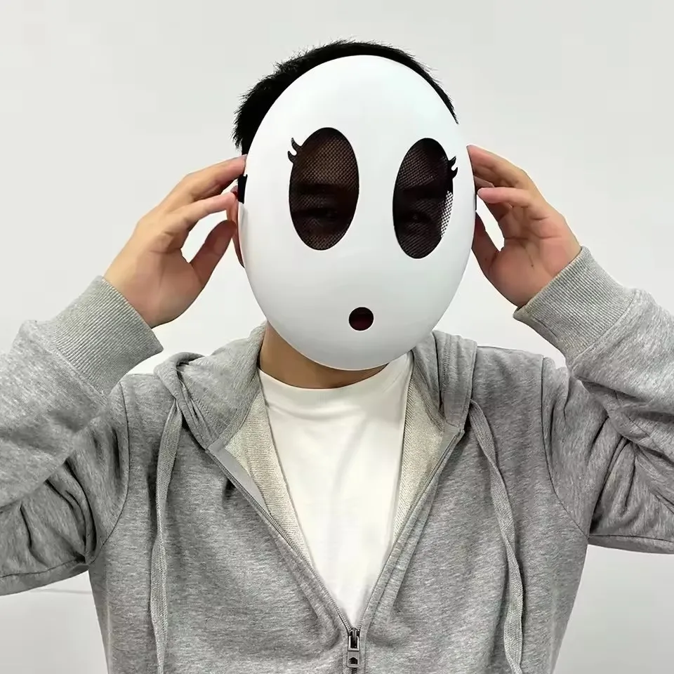Maschera di Shy Guy di Game Bros, Costume Divertente Unisex per Adulti, Maschere in Plastica per Halloween, Carnevale, Feste, Accessori per Travestimenti, Personaggio dei Cartoni Animati - immagine 4