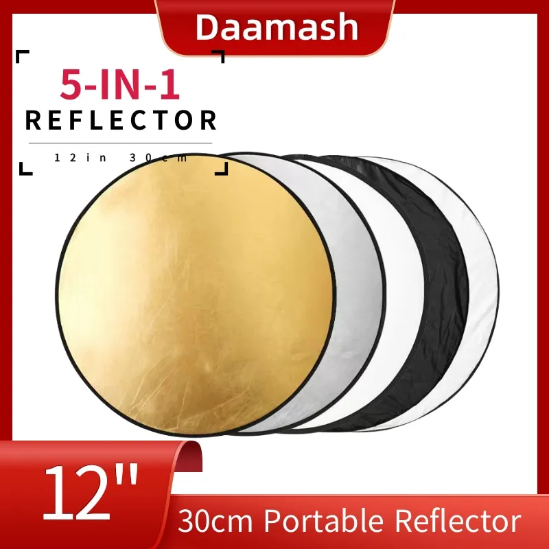 Portable 30cm 5 in 1 Handhold Multi Collapsible Portable Disc Light Reflector For Photography Studio Differs Reflector