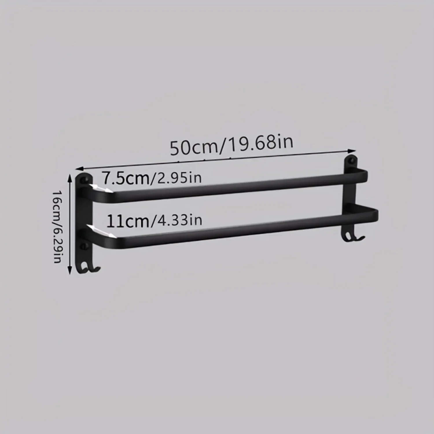 1pc Black Space Aluminum Towel , Towel Rack For Bathroom, Wall Mounted Holder, Bathroom Hanger, Bathroom Accessories
